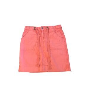 Women 4 Anthropologie Daughters of Liberation Coral Pink Tie Waist Mini Skirt